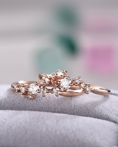 Bagues en or pour filles Bagues en diamant de luxe Nouveau design en or massif Bagues en or avec bague en diamants véritables - Product Image 2