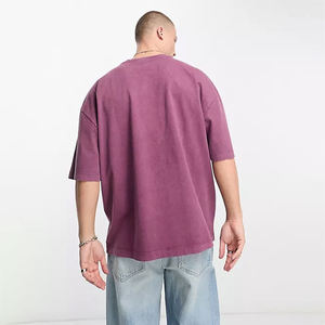 Camiseta Deportiva Vintage de Algodón 100 % de 220 g/m² con Cuello Redondo, Unisex, para Hombre, Talla Grande, Hombros Caídos, Color Sólido, Transpirable y de Secado Rápido - Product Image 5