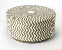 Table basse hexagonale moderne de style marocain en bois incrusté, marron et blanc, motif floral, mobilier de maison, prix de gros usine