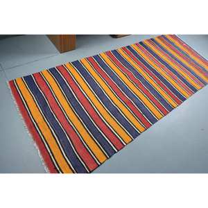 พรมขนแกะสไตล์ตุรกีวินเทจพรมปูพื้นขนาดใหญ่สีแดงสีน้ำเงิน (36x86ฟุต) ทรงสี่เหลี่ยมผืนผ้าใหญ่สำหรับห้องนอนยางข้างเตียงขนาด10มม. - Product Image 2