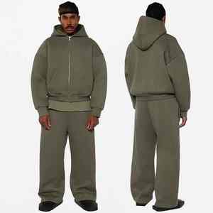 Conjunto Deportivo de Pantalones Deportivos Holgados de Felpa 100% Algodón y Sudadera con Capucha y Cremallera para Hombre, de Alta Calidad y Personalizable - Product Image 6