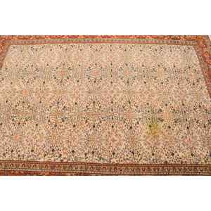 Alfombra Turca de 5x6.9 pies, Alfombra de Lana Vintage con Camuflaje Naranja y Azul - Product Image 3