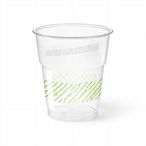Gobelets compostables écologiques Kristal PLA 250cc personnalisables avec jusqu'à 3 couleurs et couvercle - Product Image 1