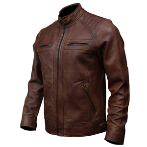 Nouveautés Vestes en cuir confortables pour hommes Vêtements chauds Veste en cuir de moto d'hiver - Product Image 5