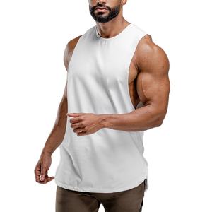 Nouveau Logo personnalisé hommes Sport chemise maille course sans manches 100% coton T-shirt pour hommes coupe ample imprimé entraînement sans manches T-shirt - Product Image 1