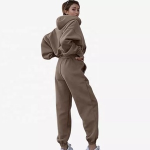 ชุดวอร์มกีฬา2ชิ้นสำหรับผู้หญิง,ชุดวอร์มผ้าฝ้าย2022สำหรับผู้หญิงกางเกงขายาวมีฮู้ดแขนยาวแฟชั่นใหม่ปี100% - Product Image 4