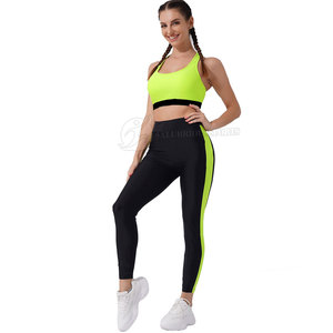 Conjunto de Leggings y Sujetador Deportivo de Yoga Ligero de Alta Calidad para Mujer, Diseño Sólido, Transpirable, Spandex/Poliéster, Logotipo Personalizado Plus - Product Image 2