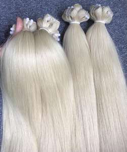 Extensions de cheveux humains vierges vietnamiens chauds éclaircissant couleur droite naturelle #60 pas d'enchevêtrement cuticule alignée Machine Double trame - Product Image 3