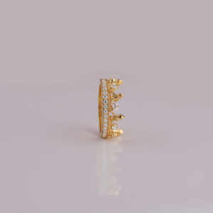 Personalizable 18KT Chapado en oro rosa Lab Grown Diamond Crown Wedding Band Estilo de moda Joyería de compromiso Anillos de moda - Product Image 3