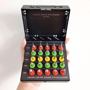 Kit de brocas cónicas dentales de 25 piezas con tapones-Juego de brocas cónicas para implantes - Product Image 6