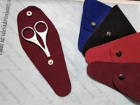 Pochettes en velours personnalisées pour ciseaux de manucure et de maquillage, lame droite en acier inoxydable avec pointe acérée, avec logo de marque personnalisé