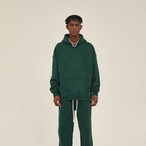 Meilleure vente Midweight à capuche solide hommes respirant personnalisé surdimensionné 2 pièces ensembles 100% coton polaire propre votre conception - Product Image 4