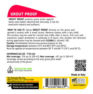 FILA Surface Care Solutions GROUTPROOF Stain-<b>proof</b> Grout Sealer <b>Water</b> Repellent Odorless Applicable Grouting Facilitates - Product Image 2