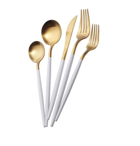 Ensemble de 4 couverts en métal plaqué or avec poignée pour mariage nouveau Look ensemble de couverts en métal nouveau couverts cuillère et fourchette - Product Image 6