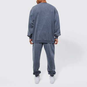 Sweat à capuche vintage double couche délavé à l'acide avec logo personnalisé pantalon de survêtement streetwear survêtements grande taille XL Boxy soleil hiver - Product Image 6