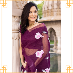 Saree élégant imprimé pour femmes tissu Georgette doux et fluide vente à l'exportation pour la fête et le mariage vêtements ethniques en soie - Product Image 2