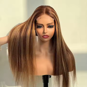 Parrucche con Chiusura in Pizzo 5x5 13x4, 100% Capelli Umani Veri, Colore Highlights Piano 4/27 #   4/30 #   Parrucche di Capelli Umani per Donne di Colore - Product Image 3