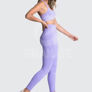 Conjuntos de Yoga para Mujer a la Moda, Pantalones Cortos Sólidos, Logotipo Personalizado, Sin Costuras, Antibacterianos, Casuales de Invierno, Precios al por Mayor - Product Image 5