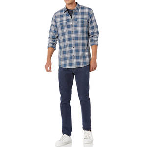 Camisa Formal a Rayas con Botones, Blusa de Vestir Moderna a Cuadros para Negocios, Cuello en Contraste, Texturizada, Ropa Social para Hombre de Oficina - Product Image 3