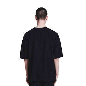 Camisetas de algodón informales de gran tamaño en blanco vintage sueltas de hombre de peso pesado de alta calidad personalizadas al por mayor - Product Image 5