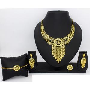 Fournitures de bijouterie Bijoux indiens pour femmes Parure de bijouterie de mariage Dubai plaqué rhodium Vente en gros de boucles d'oreilles dubai en cuivre - Product Image 1