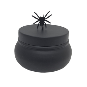 Boîte de rangement ronde en métal Handi Shape avec couvercle, finition noir mat, pour ustensiles de cuisine, boîte de rangement alimentaire de table - Product Image 2