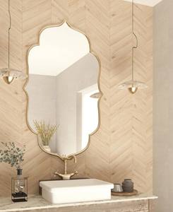 Asymmetrical <b>Flower</b> <b>Mirror</b> Elegant Home Decor Gold Frame - Product Image 2