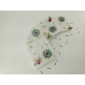 ชุดถาดรองแก้วหินอ่อนแบบสั่งทำลายหรูหราและฝังโลหะเสื่อและแผ่นรองสำหรับเครื่องดื่มส่วนบุคคล - Product Image 3