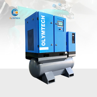 Compresseur d'Air à Vis Intégré 250L 400L avec Réservoir d'Air 7.5Kw 11Kw 15Kw Fixe OEM ODM Doté d'un Moteur PLC et Sécheur d'Air