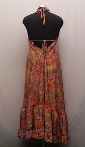 Women's Backless Beach <b>Dress</b> <b>Maxi</b> Silk <b>Dress</b>, Hippie Recycled Silk <b>Dress</b>, <b>Bohemian</b> Festival Ethnic <b>Dress</b>, Beach Halter Women Dre - Product Image 2