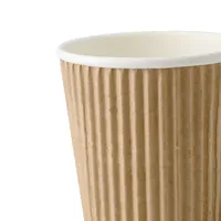 Gobelets en papier pour expresso, mini, ondulés, anti-brûlure, marron, 4 oz (100 ml), Ø 62 mm, pour café - 500 pcs/carton