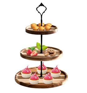 Latest Design Wooden 1 Tier <b>Cake</b> Stand Handcrafted Dessert Cupcake Tray <b>Cake</b> <b>Server</b> for Table Use. - Product Image 5