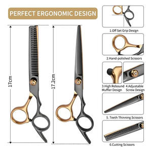 Tijeras de peluquero hechas a medida de alta calidad, mango de corte de pelo, acabado de tijera para salones, suministro de belleza - Product Image 2