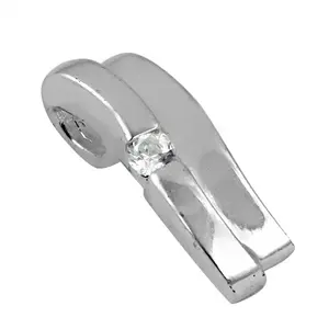 Pendentif en argent plaqué or pour femme, avec pierre précieuse en zircon blanc, style religieux, bijoux - Product Image 1