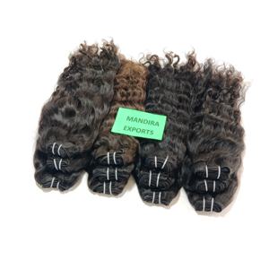 100% Extensions de cheveux humains de Temple indien vierge alignée sur cuticule non traitée couleur naturelle noir ondulé lâche vague profonde pré-collé - Product Image 5