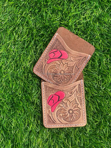 เคสใส่บัตรเครดิตทรงสี่เหลี่ยมผืนผ้าหนังถือด้วยมือขนาดเล็กน่ารักแบบตะวันตก - Product Image 4