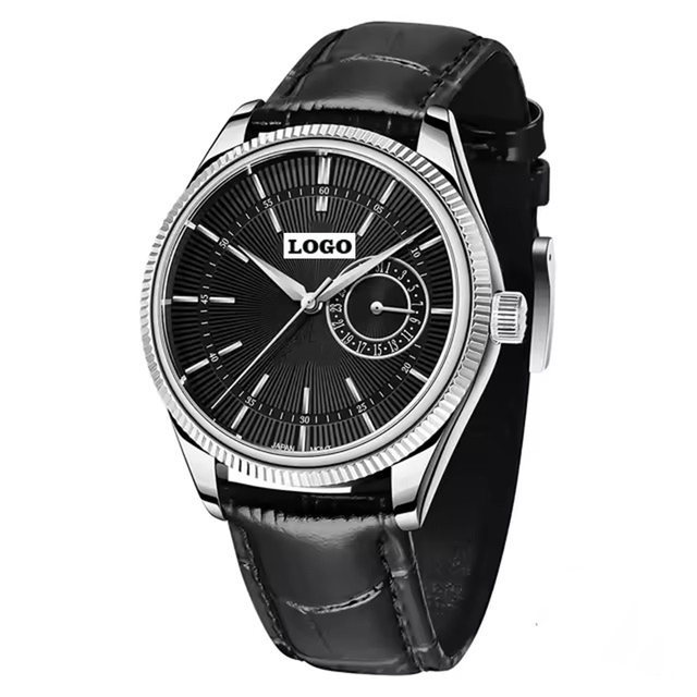 Luxury Men's Quartz Watch 40mm Dial 20mm Sapphire Crystal Glass Waterproof Genuine Leather Strap Business Designer Pointer Watch