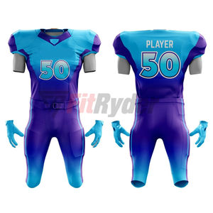 เสื้อเจอร์ซีย์อเมริกันฟุตบอลสำหรับผู้ชายชุดอเมริกันฟุตบอลแบบสั่งทำขนาดโลโก้และพิมพ์ซับลิเมชันตามสั่ง - Product Image 1