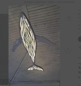 โคมระย้าติดเพดานรูปปลาวาฬ40นิ้วทำด้วยมือโคมไฟคุณภาพสูง - Product Image 2