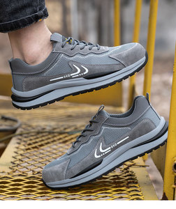 Cuir de porc + tissu en filet respirant avec semelle en caoutchouc imprimé à lacets décontracté OEM ODM hommes chaussures personnalisé entretenu - Product Image 3