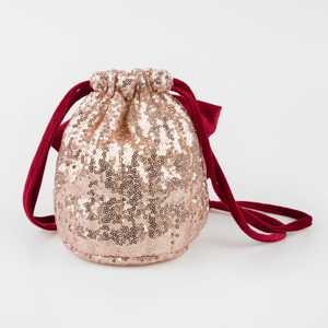Vestido Clásico de Moda con Lazo de Lentejuelas para Niñas, Bolsa con Cordón - Product Image 2