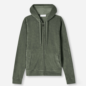 Terry Cotton Men's Hoodies Zip up Hoody Sudaderas Organic Towelling Mens Pullover Custom Zipper Hoodie para hombres - Product Image 5