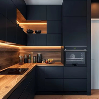 Muebles de Cocina Modulares Clásicos de Lujo Modernos y Ecológicos, Puertas de Laca Acrílica, Fregadero, Grifo, Garantía de 5+ Años, Comedor