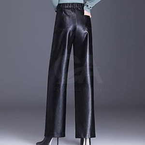 Pantalones Anchos de Cintura Alta para Mujer, Pantalones de Pierna Ancha de Buena Calidad, Pantalones de Cuero para Mujer 2025 Personalizados - Product Image 3