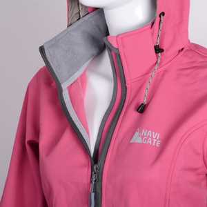 Navigate Women's Bonded Polar Jacket Reversible Pink Softshell Embroidered Leather Quilted Bomber Varsity Style Long <b>Clothing</b> - Product Image 5