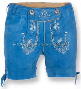 Lederhosen bávaros de Oktoberfest para mujer, de cuero Knurz, ligeros y bordados. - Product Image 1