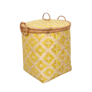 Panier à linge en bambou tissé à la main de couleur personnalisée Panier de grande taille naturel de stockage à domicile de l'usine du Vietnam - Product Image 1