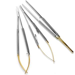 Castroviejo Micro Suture Scissor de alta calidad de acero inoxidable Straight Curved Needle Holder Forceps - Product Image 4