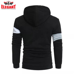 Sweat-shirt à capuche décontracté élégant pour hommes pour l'hiver Couleurs unies avec motif imprimé à cordon 100% coton Taille XS - Product Image 2