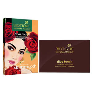 Maquillaje Natural Biotique Diva Satin Smooth 3 en 1, Maquillaje Compacto Cremoso de Avena, 9g - Product Image 1